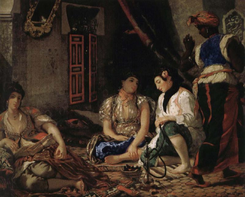 Eugene Delacroix Women of Algiers in the room Sweden oil painting art